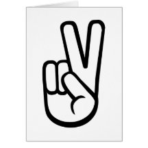 Peace hand greeting card
