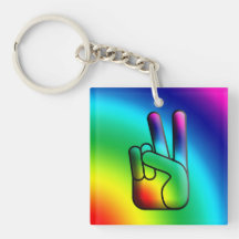 Peace Hand Sign Keychain