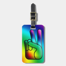 Peace Hand Sign Luggage Tag