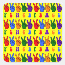 Peace Hand Signs Stickers