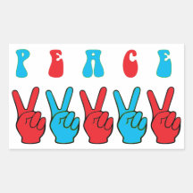 Peace Hands Rectangular Sticker