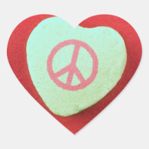 PEACE HEART HEART STICKER