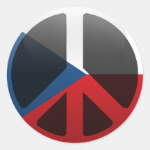 Peace in Czech Republic Round Sticker