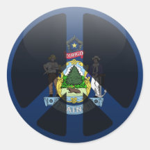 Peace in Maine Round Stickers
