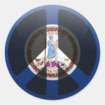 Peace in Virginia Round Stickers