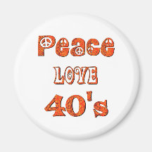 PEACE LOVE 40's Refrigerator Magnets