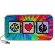 Peace, Love,  Acoustic Guitars Mini Speakers