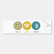 Peace Love Aikido Bumper Stickers