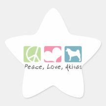Peace Love Akitas Stickers