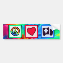 Peace, Love, Ambulance Bumper Sticker