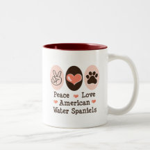 Peace Love American Water Spaniels Mug