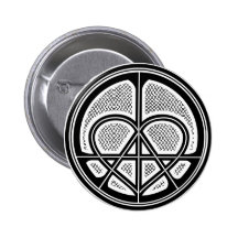 PEACE LOVE ANARCHY Humanitarian Symbol Button