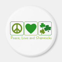 Peace, Love and Shamrocks Magnets
