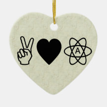 Peace Love Atheism Christmas Tree Ornament