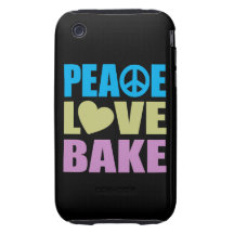 Peace Love Bake Tough iPhone 3 Case