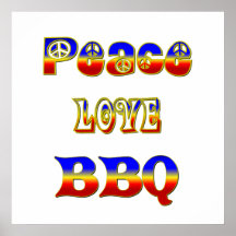 Peace Love BBQ Print