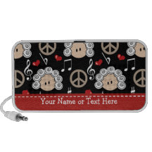 Peace Love Beethoven Doodle Speakers Personalised