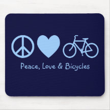 Peace, Love & Bicycles Mousepad