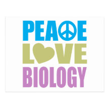 Peace Love Biology Post Cards
