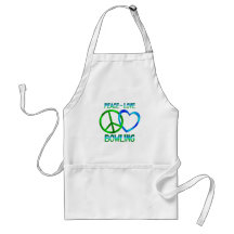 Peace Love BOWLING Aprons