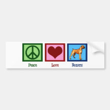 Peace Love Boxers Bumper Stickers