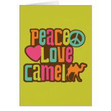 Peace Love Camel Greeting Card