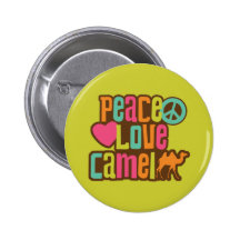 Peace Love Camel Pinback Buttons