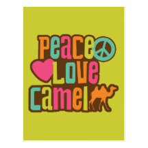 Peace Love Camel Postcard