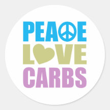 Peace Love Carbs Sticker