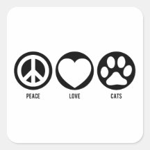 Peace Love Cats Sticker