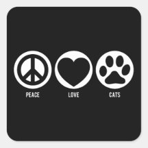 Peace Love Cats Sticker