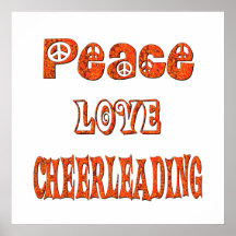 Peace Love Cheerleading Posters