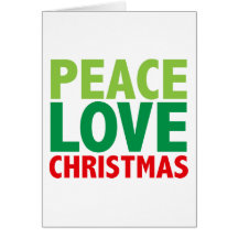 Peace Love Christmas Holiday Design Greeting Cards