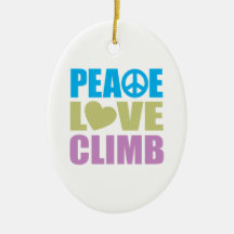 Peace Love Climb Christmas Tree Ornament