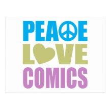 Peace Love Comics Postcard