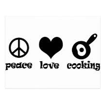 Peace Love Cooking! Postcards