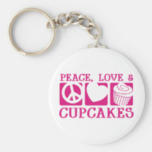 Peace Love Cupcakes Key Chain