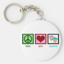 Peace Love Cupcakes Keychain