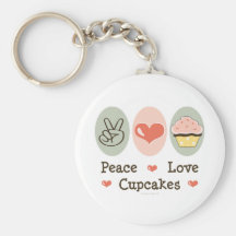 Peace Love Cupcakes Keychain