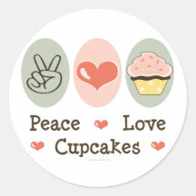 Peace Love Cupcakes Stickers