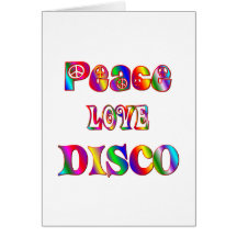 Peace Love Disco Greeting Cards