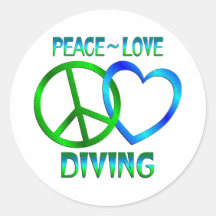 Peace Love DIVING Sticker