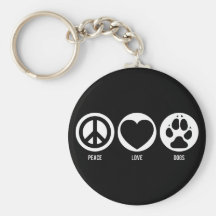 Peace Love Dogs Keychain