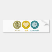 Peace Love Economics Bumper Sticker