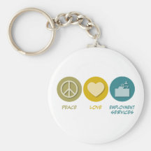 Peace Love Employment Services Keychain