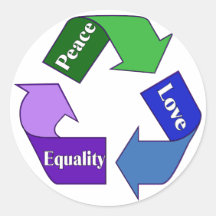 Peace Love Equality Round Stickers
