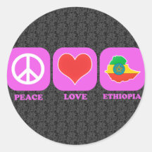 Peace Love Ethiopia Stickers