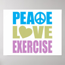 Peace Love Exercise Print