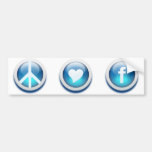Peace Love Facebook Bumper Sticker