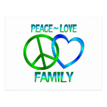 Peace Love Family Postcard